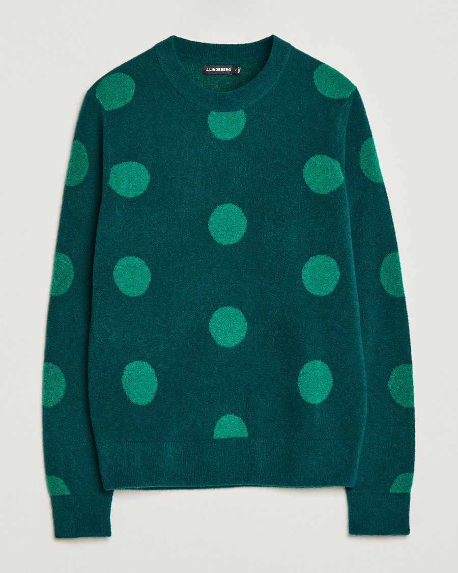 Herre | Trøjer | J.Lindeberg | Dotte Hairy Jacquard Crewneck Rain Forest