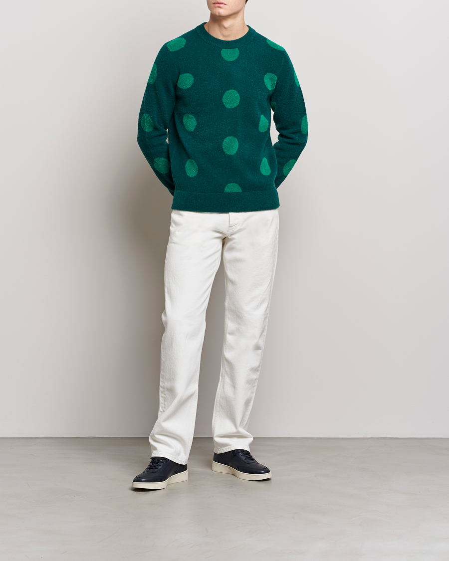 Herre | Trøjer | J.Lindeberg | Dotte Hairy Jacquard Crewneck Rain Forest