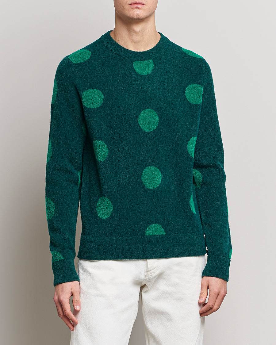 Herre | Trøjer | J.Lindeberg | Dotte Hairy Jacquard Crewneck Rain Forest