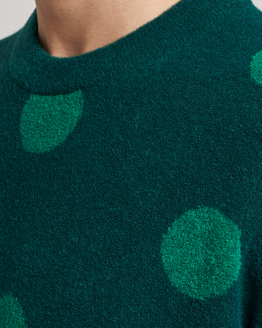 Herre | Trøjer | J.Lindeberg | Dotte Hairy Jacquard Crewneck Rain Forest