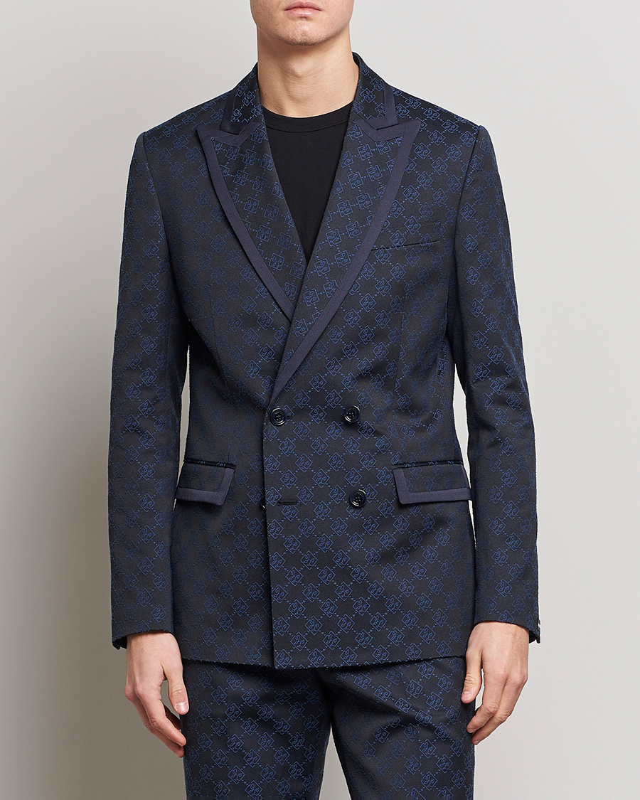 Herre | Blazere & jakker | J.Lindeberg | Doryl S JL Jacquard Double Breasted Blazer Navy