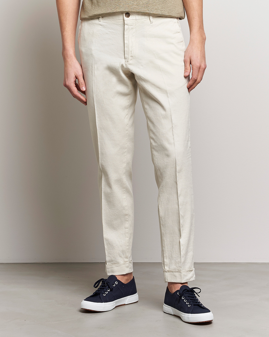 Herre | Bukser | J.Lindeberg | Grant Stretch Cotton/Linen Trousers Turtledove