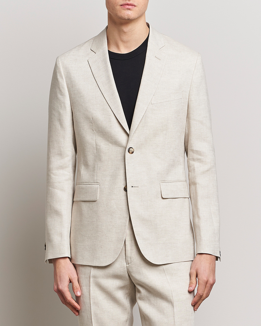 Herre | Blazere & jakker | J.Lindeberg | Hopper Super Linen Blazer Safari Beige