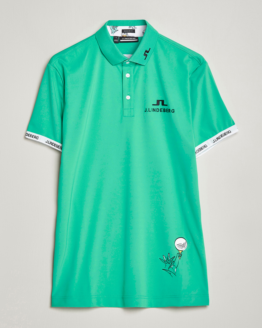 Herre | Polotrøjer | J.Lindeberg | KV PGA Printed Jersey Polo Blarney Green