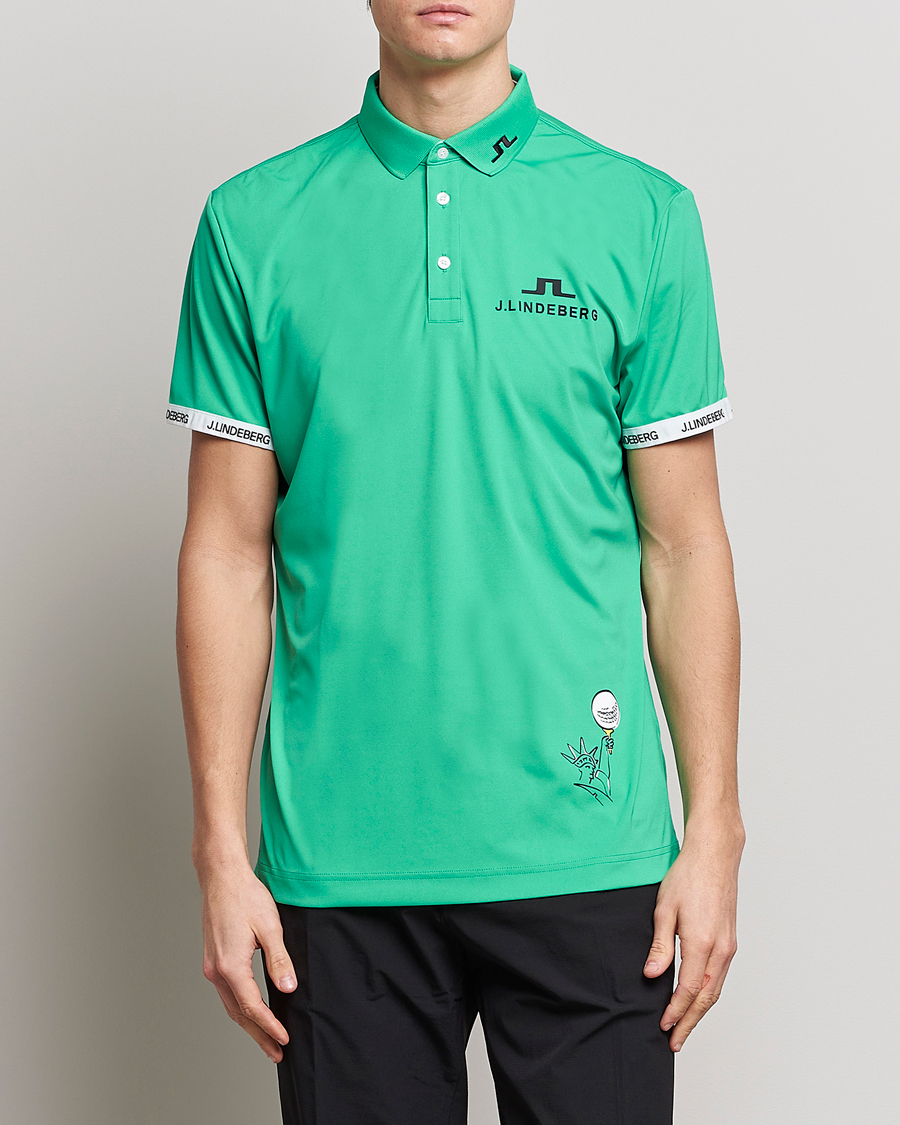 Herre | Polotrøjer | J.Lindeberg | KV PGA Printed Jersey Polo Blarney Green
