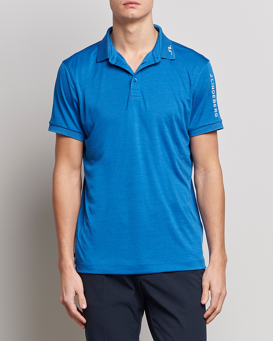 Herre | Polotrøjer | J.Lindeberg | Tour Tech Regular Fit Polo Lapis Blue Melange