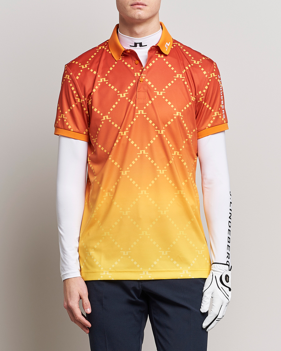 Herre | Polotrøjer | J.Lindeberg | Tour Tech Regular Fit Printed Polo Sunset Fade