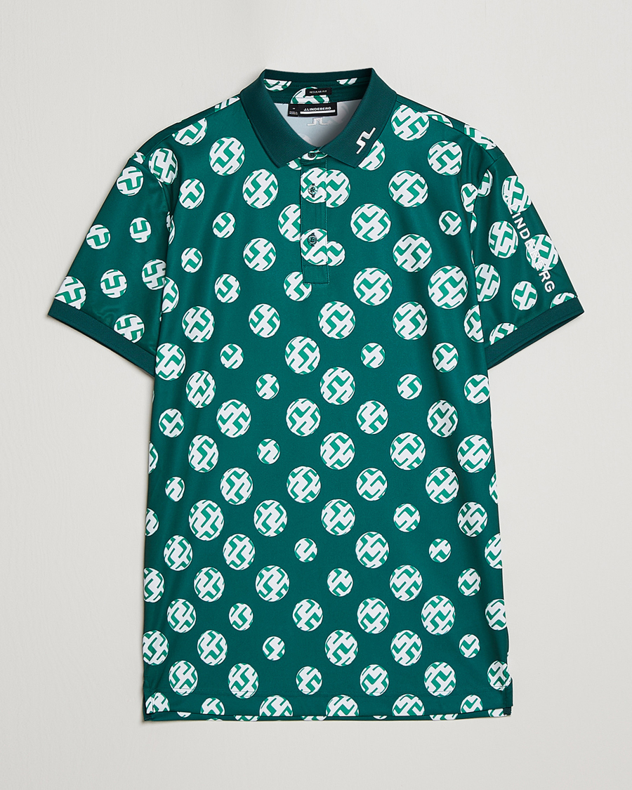 Herre | Polotrøjer | J.Lindeberg | Tour Tech Regular Fit Printed Polo Rain Forest