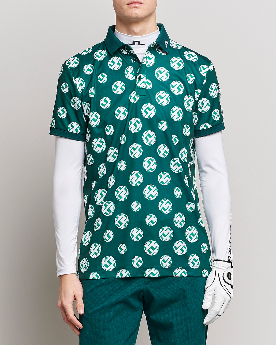 Herre | Polotrøjer | J.Lindeberg | Tour Tech Regular Fit Printed Polo Rain Forest