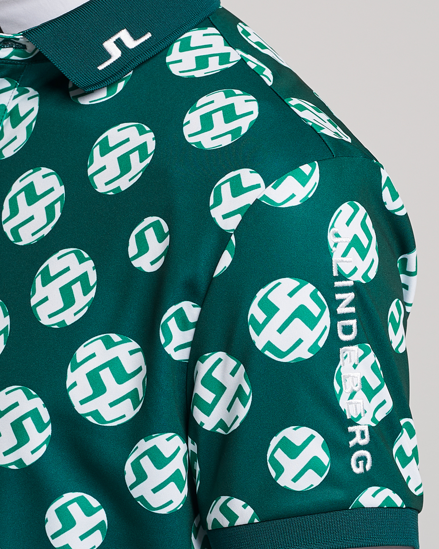 Herre | Polotrøjer | J.Lindeberg | Tour Tech Regular Fit Printed Polo Rain Forest