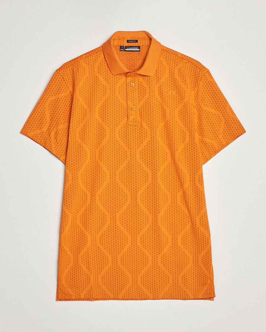 Herre | Polotrøjer | J.Lindeberg | Mat Jacquard Regular Fit Polo Russet Orange