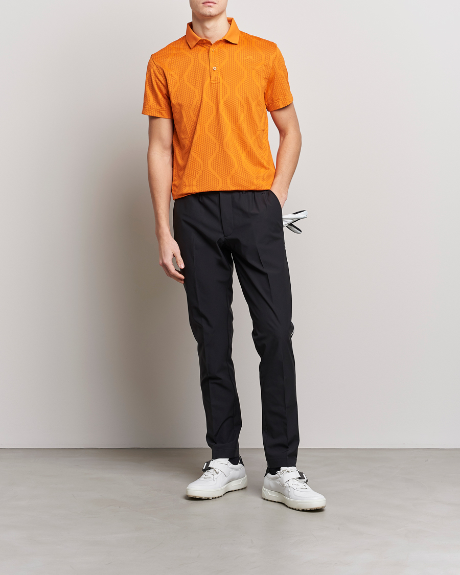 Herre | Polotrøjer | J.Lindeberg | Mat Jacquard Regular Fit Polo Russet Orange