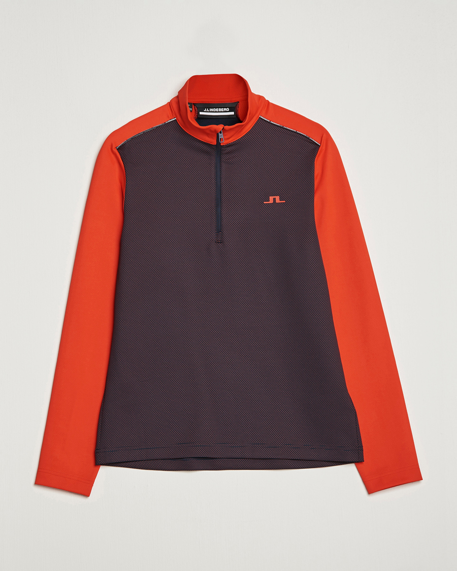 Herre | Trøjer | J.Lindeberg | Terry Mid Layer Half Zip Fiery Red