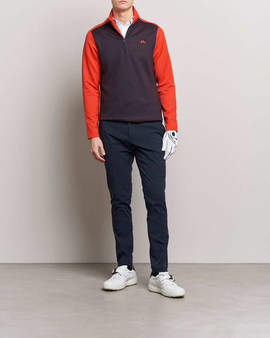 Herre | Trøjer | J.Lindeberg | Terry Mid Layer Half Zip Fiery Red