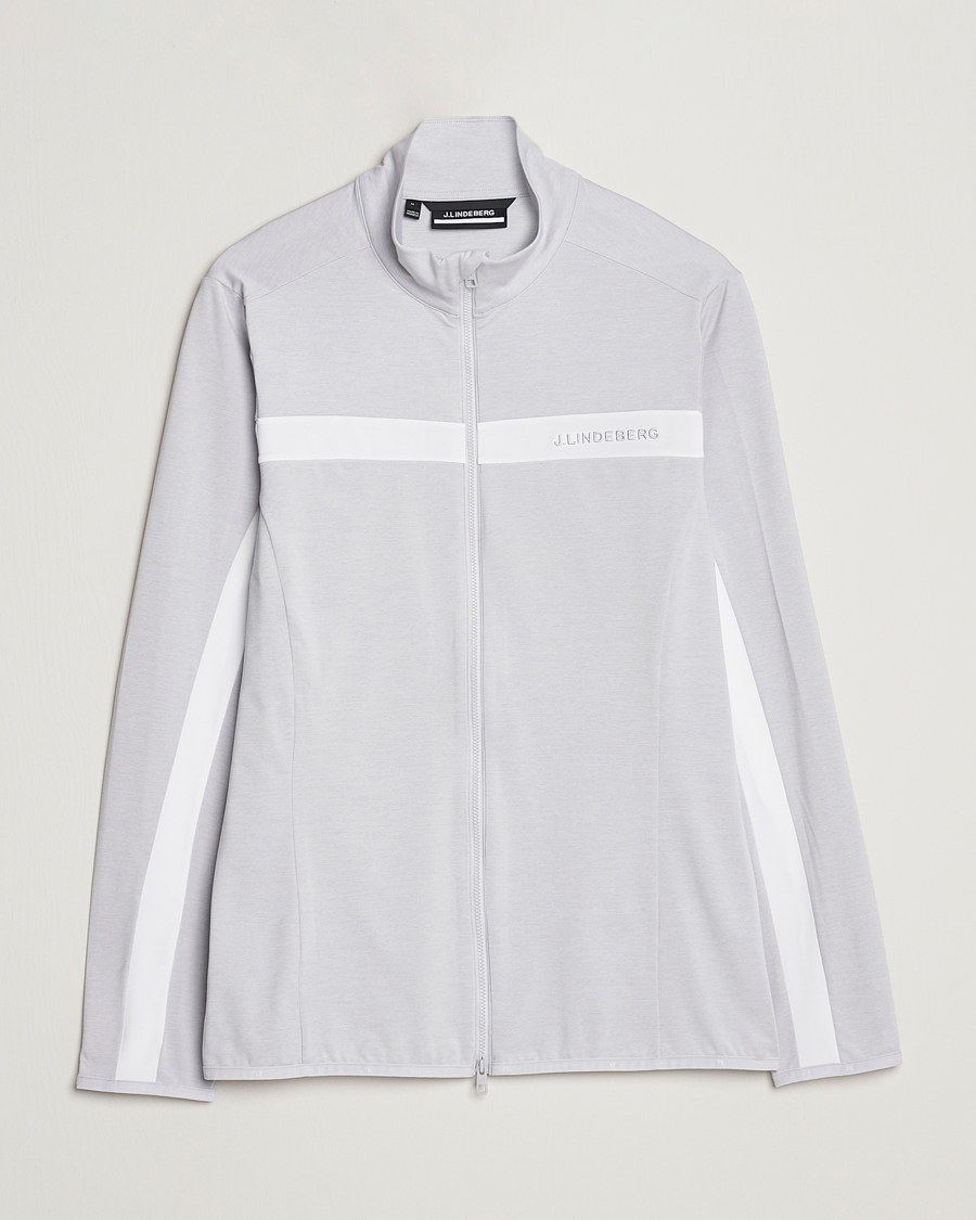 Herre | Trøjer | J.Lindeberg | Jarvis Mid Layer Full Zip Light Grey Melange
