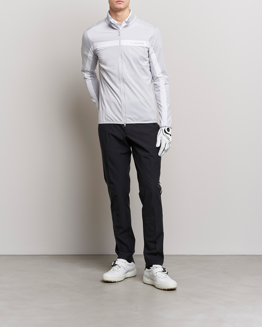 Herre | Trøjer | J.Lindeberg | Jarvis Mid Layer Full Zip Light Grey Melange