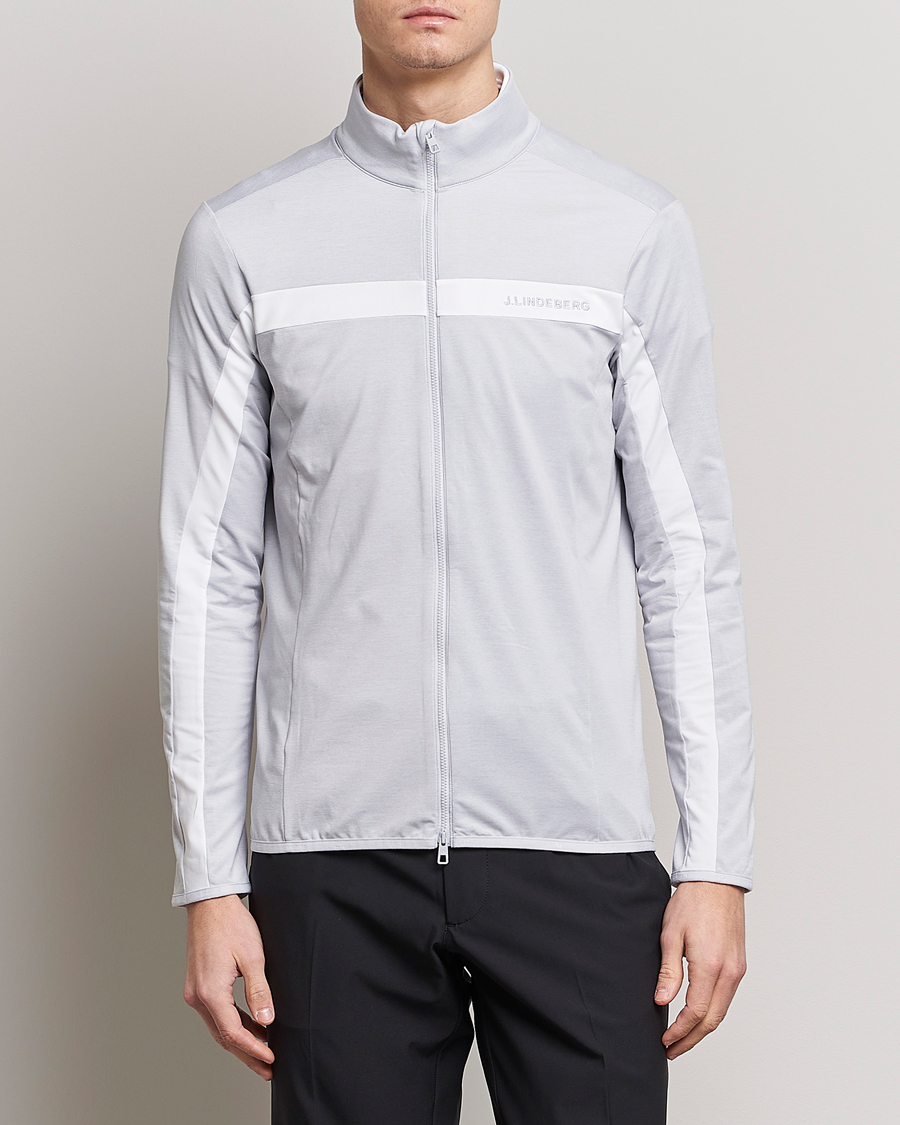 Herre | Full-zip | J.Lindeberg | Jarvis Mid Layer Full Zip Light Grey Melange