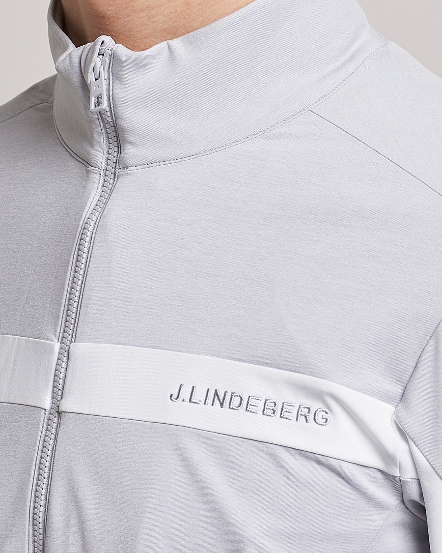 Herre | Trøjer | J.Lindeberg | Jarvis Mid Layer Full Zip Light Grey Melange