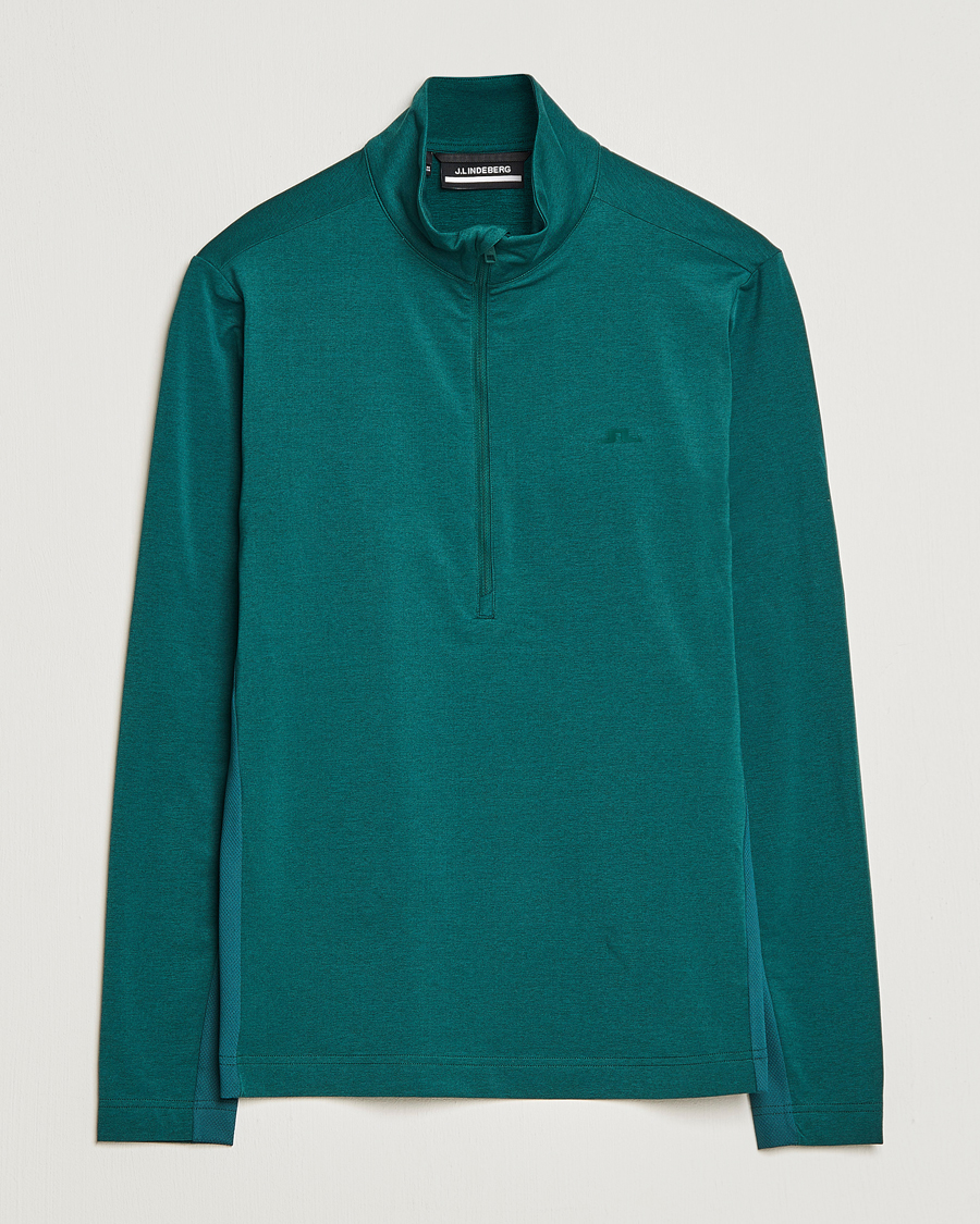Herre | Trøjer | J.Lindeberg | Luke Mid Layer Half Zip Rain Forest Melange