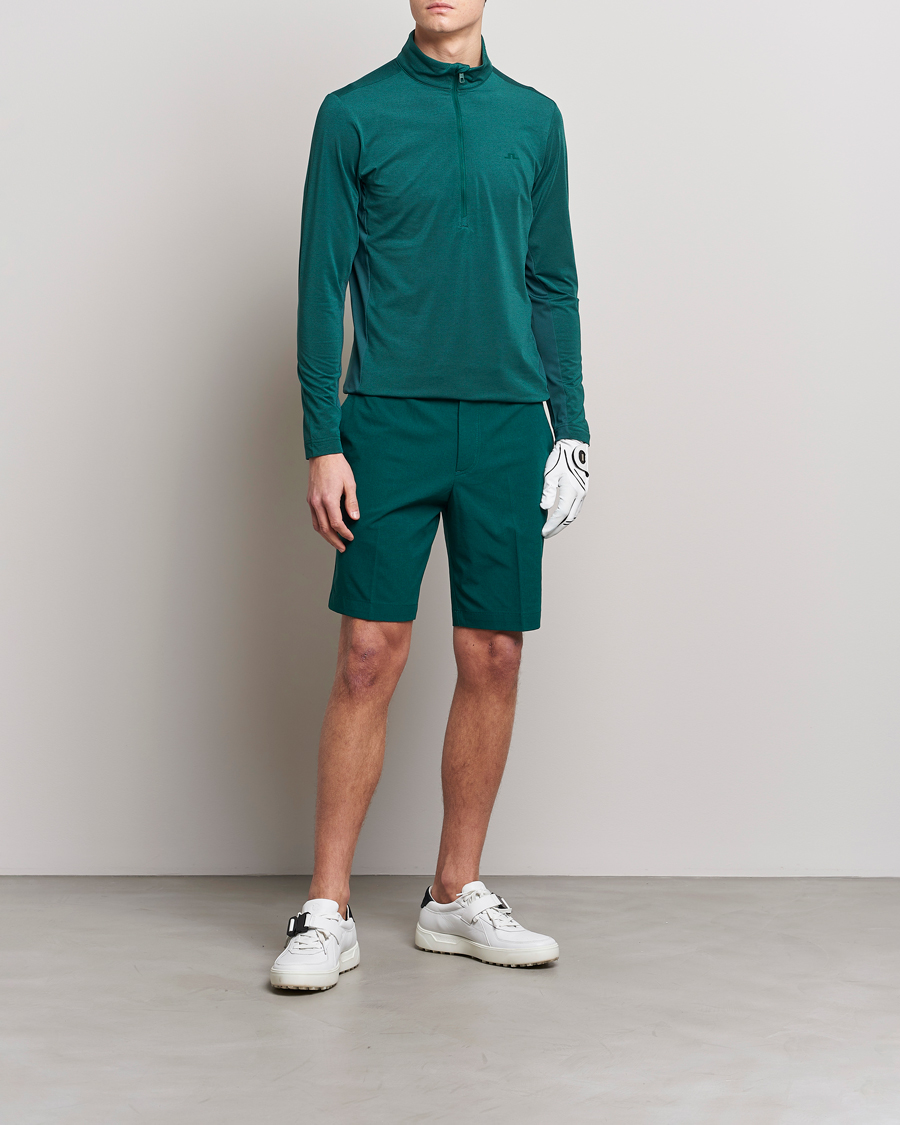 Herre | Trøjer | J.Lindeberg | Luke Mid Layer Half Zip Rain Forest Melange