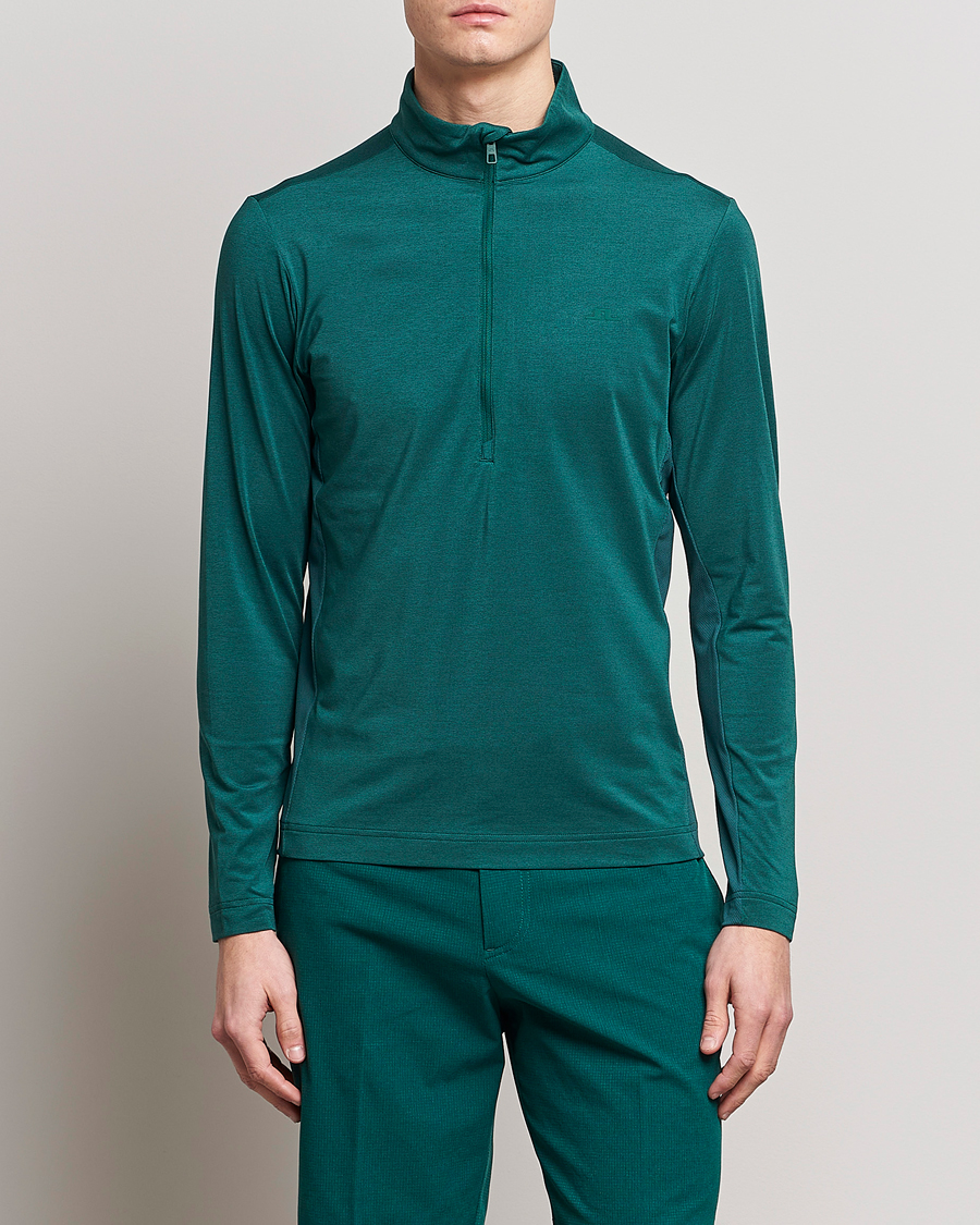 Herre | Trøjer | J.Lindeberg | Luke Mid Layer Half Zip Rain Forest Melange