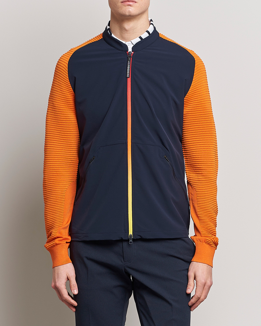 Herre | Jakker | J.Lindeberg | Rolf Hybrid Knitted Jacket Navy