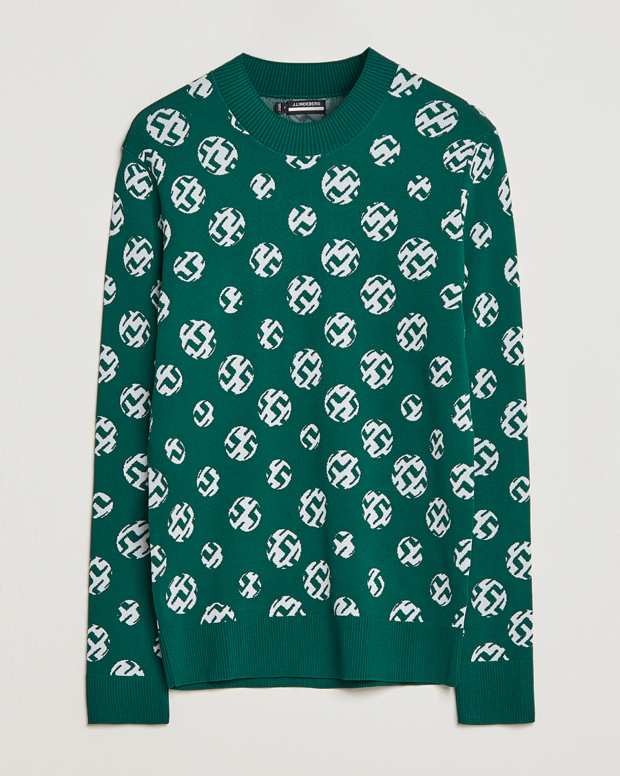 Herre | Trøjer | J.Lindeberg | Gus Jaccquard Knitted Sweater Rain Forest
