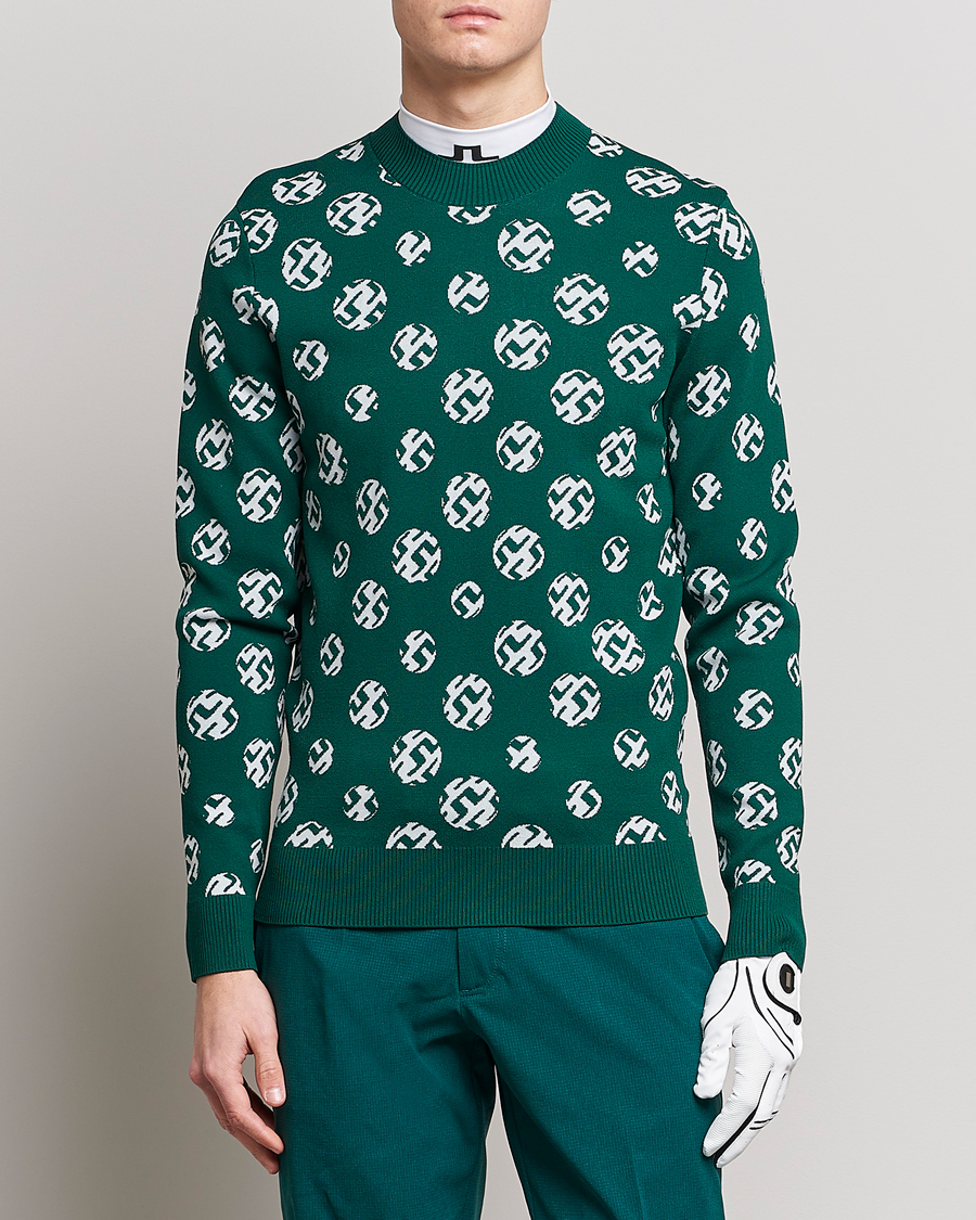 Herre | Golf | J.Lindeberg | Gus Jaccquard Knitted Sweater Rain Forest