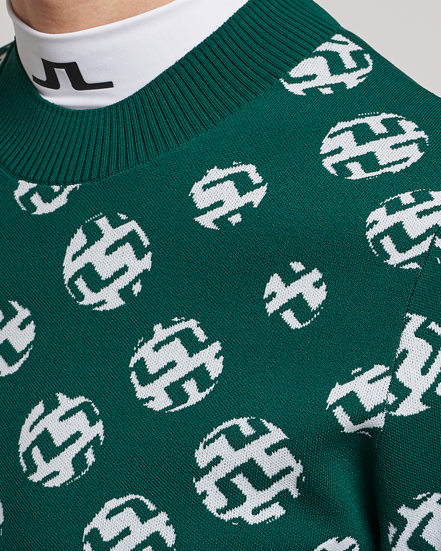 Herre | Trøjer | J.Lindeberg | Gus Jaccquard Knitted Sweater Rain Forest