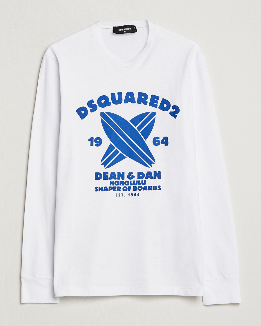 Herre | T-Shirts | Dsquared2 | Long Sleeve Surf Tee White