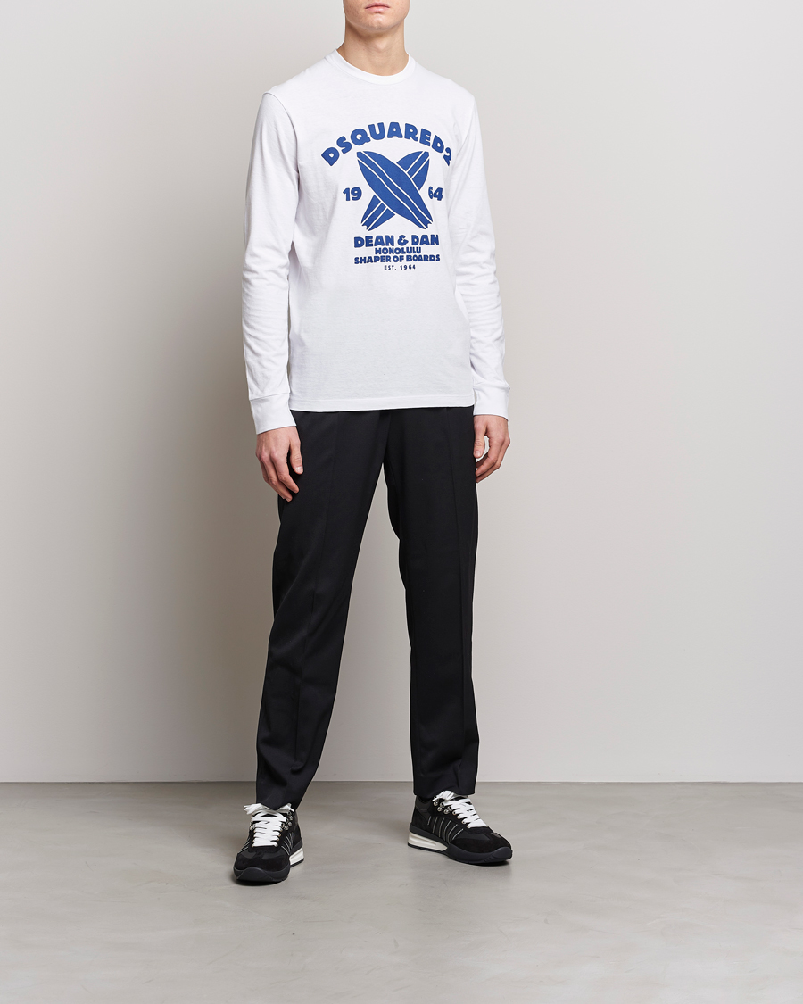 Herre | T-Shirts | Dsquared2 | Long Sleeve Surf Tee White