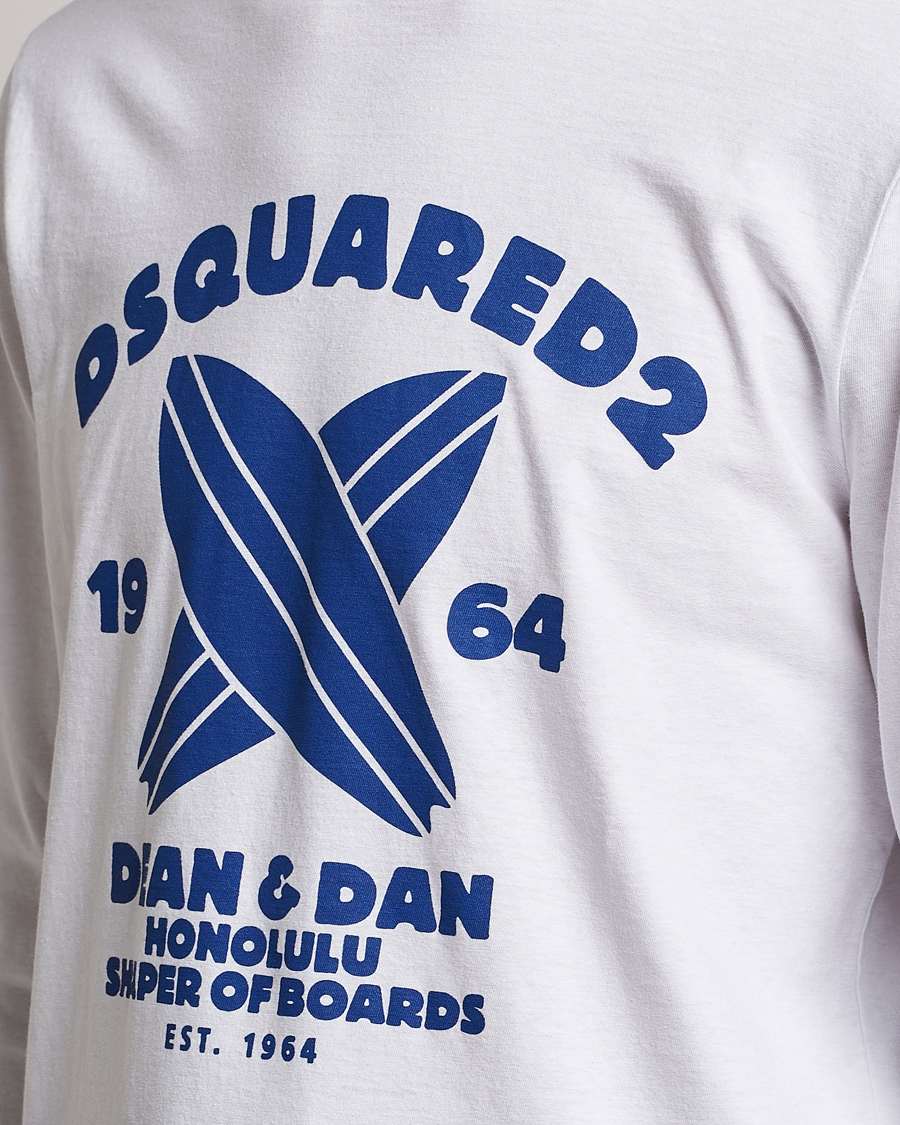 Herre | T-Shirts | Dsquared2 | Long Sleeve Surf Tee White