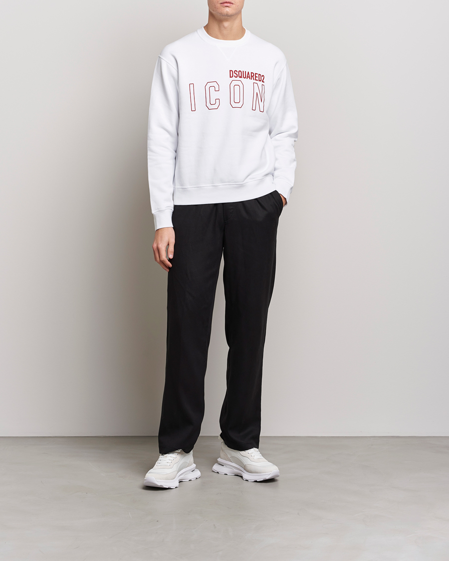 Herre | Trøjer | Dsquared2 | Icon Transparent Logo Sweatshirt White