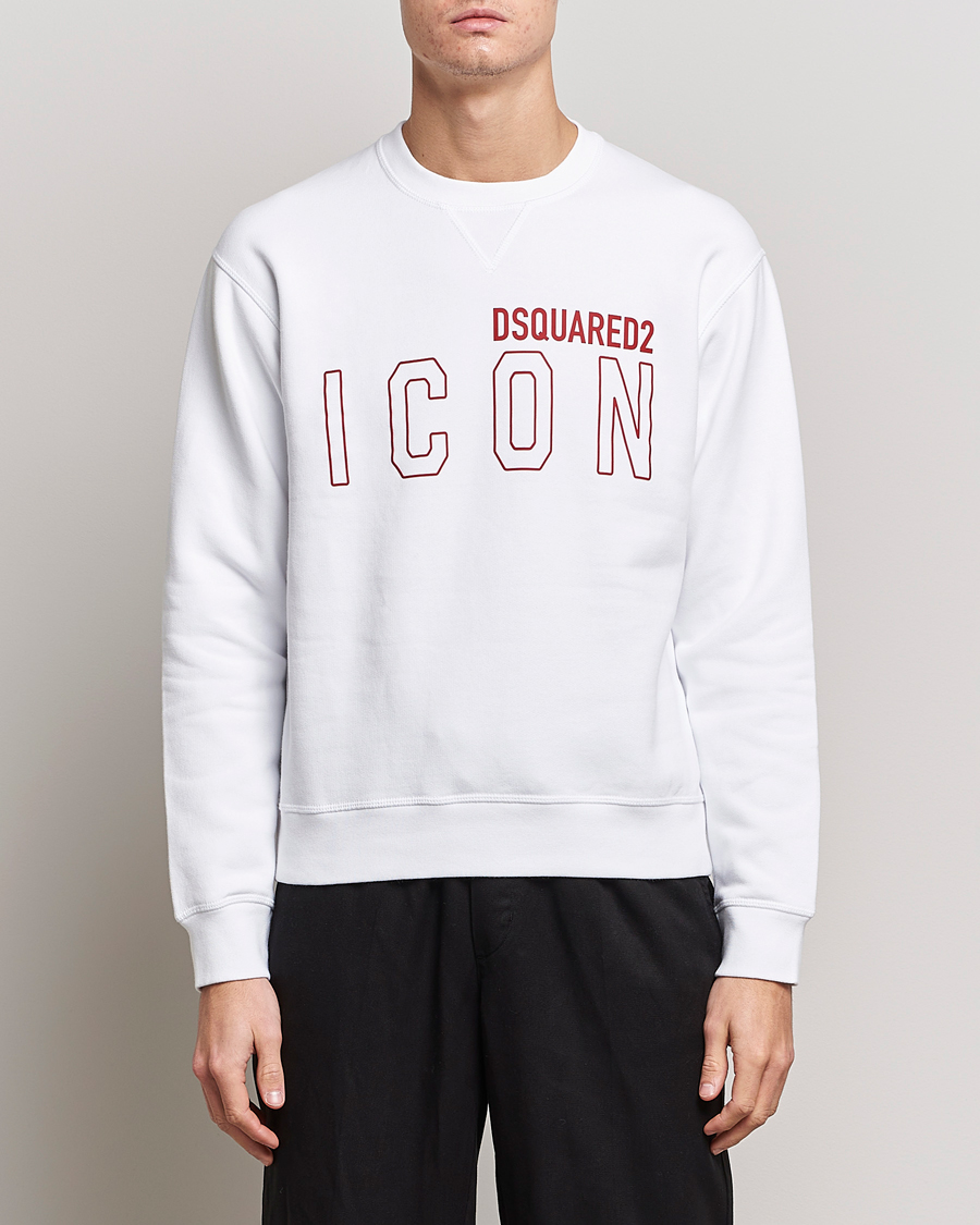 Herre | Sweatshirts | Dsquared2 | Icon Transparent Logo Sweatshirt White