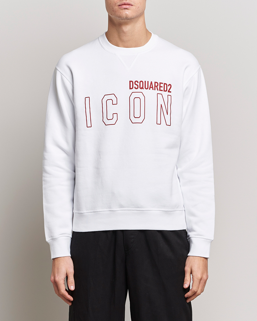 Herre | Trøjer | Dsquared2 | Icon Transparent Logo Sweatshirt White