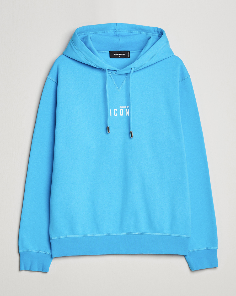Herre | Trøjer | Dsquared2 | Icon small Logo Hoodie Blue Miami