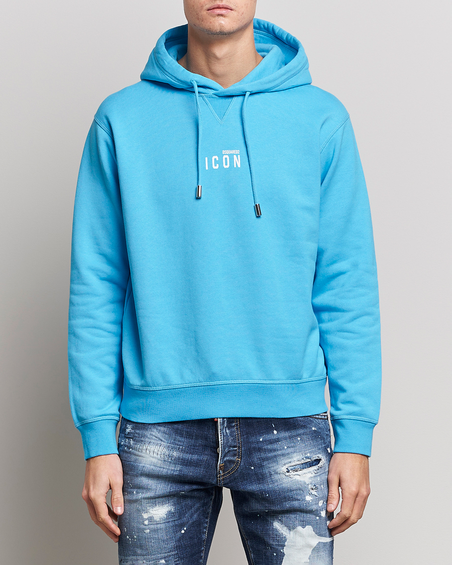 Herre | Trøjer | Dsquared2 | Icon small Logo Hoodie Blue Miami