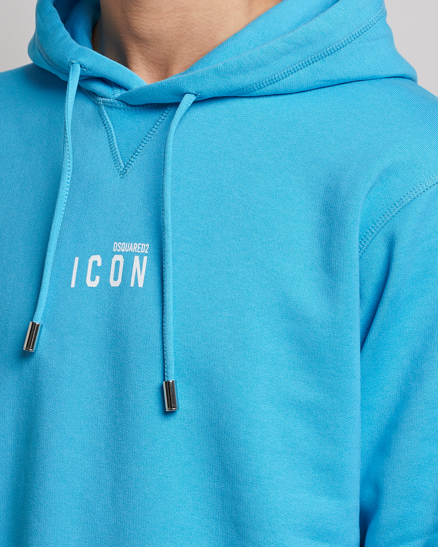 Herre | Trøjer | Dsquared2 | Icon small Logo Hoodie Blue Miami