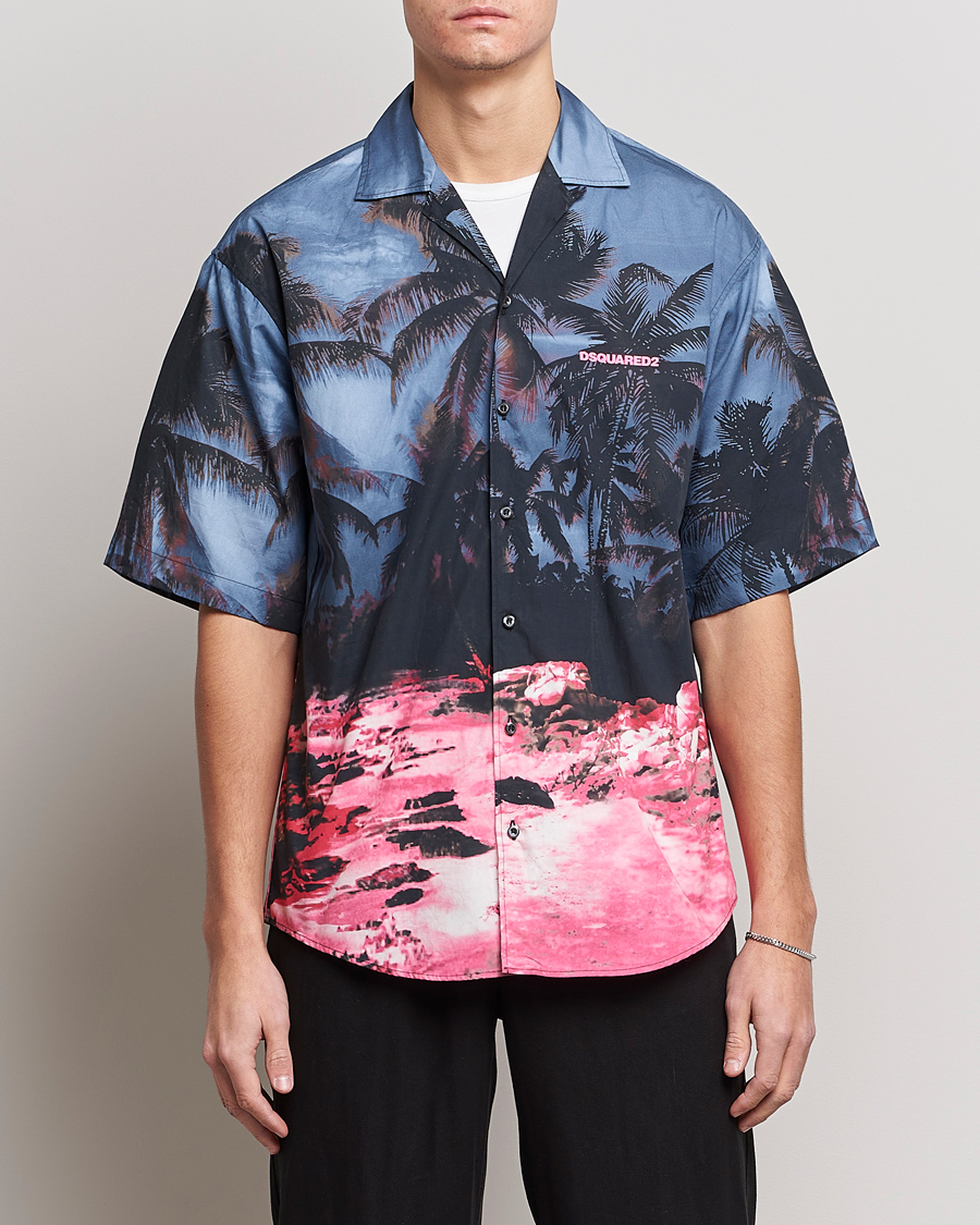 Herre | Dsquared2 | Dsquared2 | Palm Tree Bowling Shirt Purple
