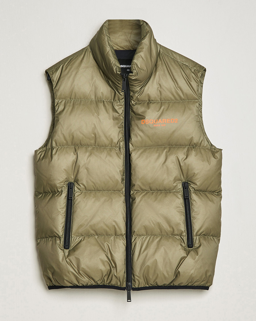 Herre | Veste | Dsquared2 | Down Puffer Vest Military Green