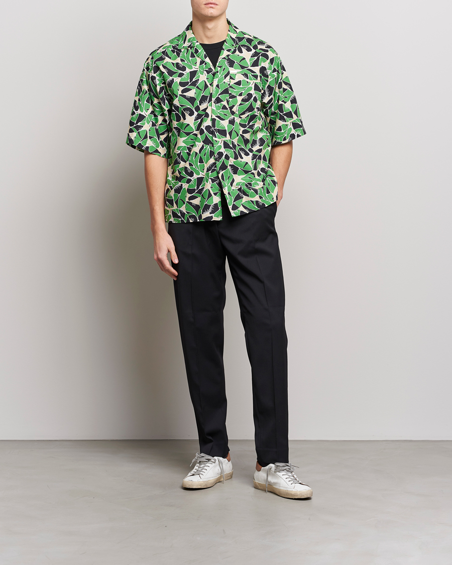 Herre | Skjorter | Dsquared2 | Printed Bowling Shirt Beige/Green