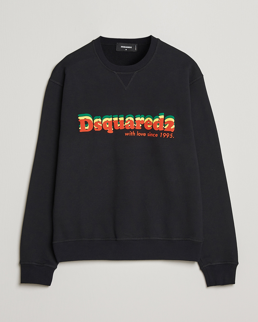 Herre | Trøjer | Dsquared2 | Printed Cotton Sweatshirt Black