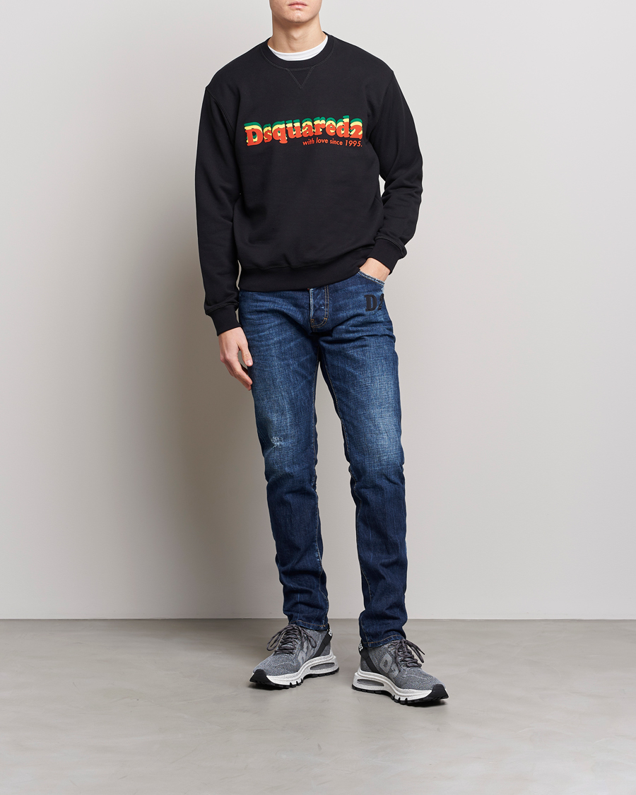 Herre | Trøjer | Dsquared2 | Printed Cotton Sweatshirt Black