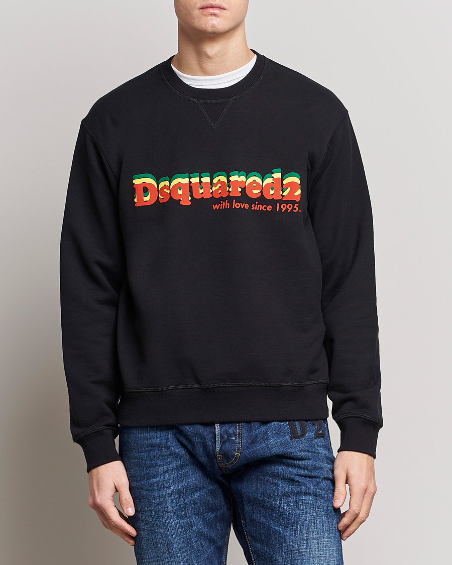 Herre | Dsquared2 | Dsquared2 | Printed Cotton Sweatshirt Black