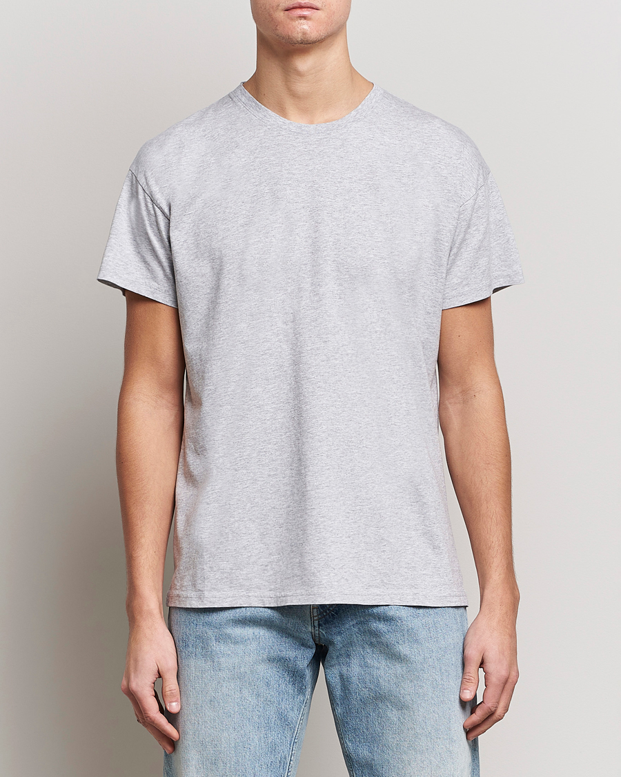 Herre | Kortærmede t-shirts | Jeanerica | Marcel Crew Neck T-Shirt Light Grey Melange