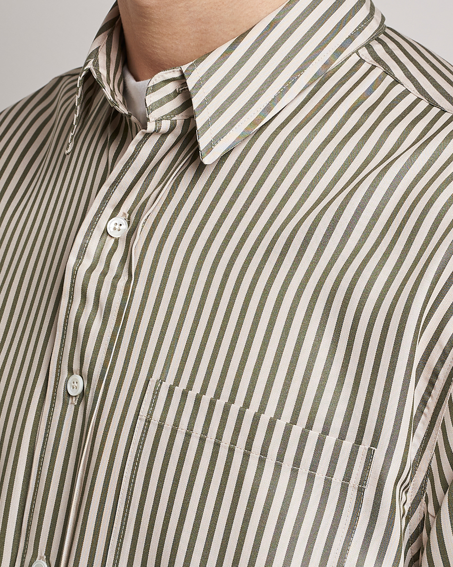 Herre | Skjorter | Jeanerica | Come Tencel Striped Shirt Green/White