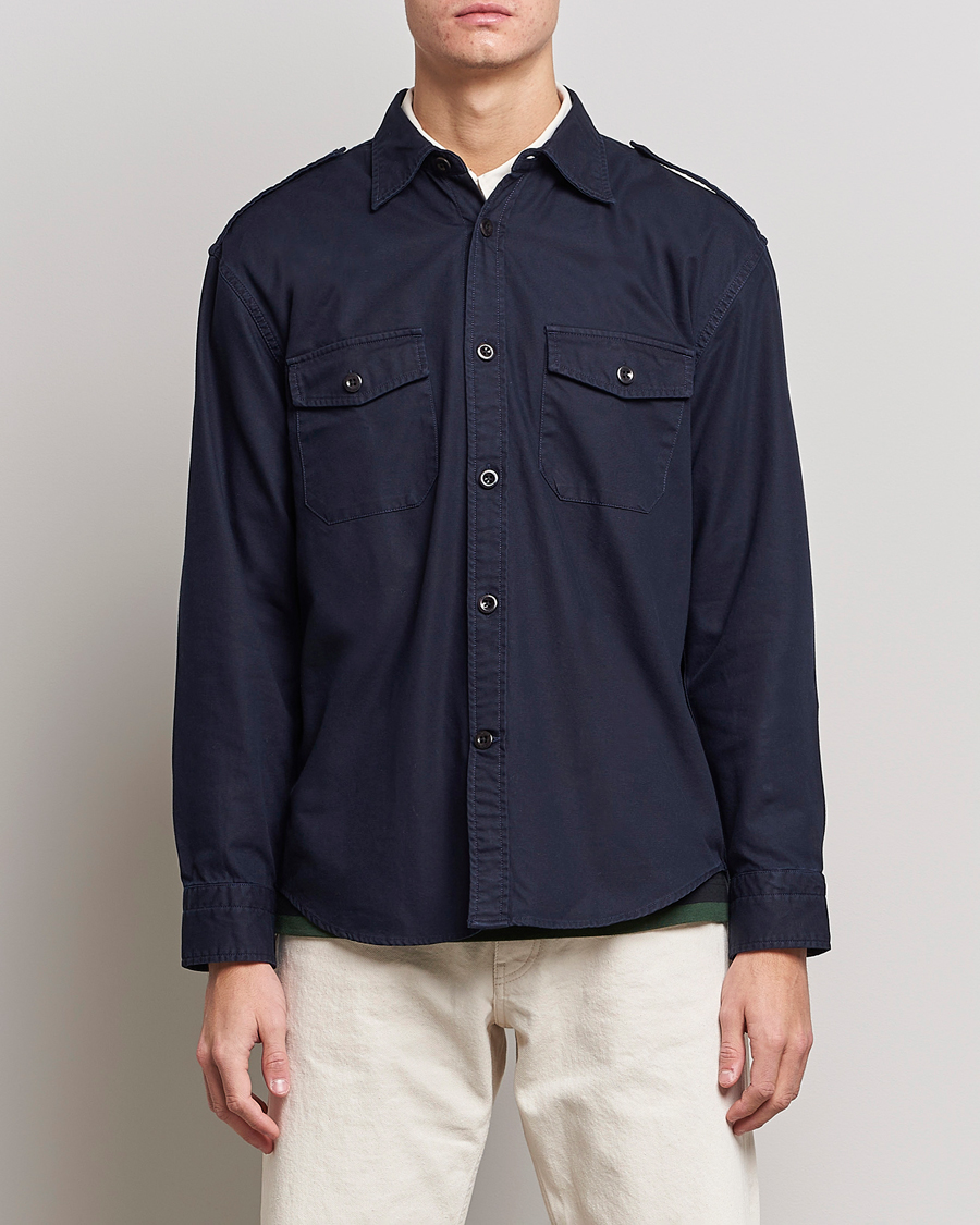 Herre | Skjorter | GANT | Solid Twill Overshirt Evening Blue