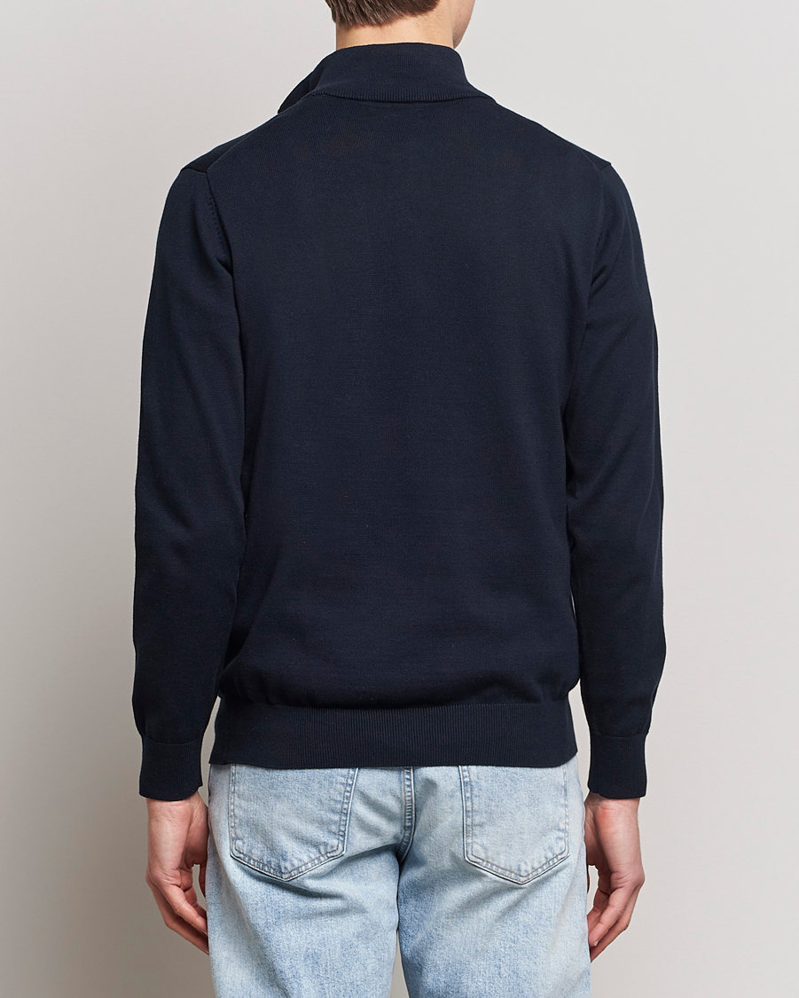 Herre | Trøjer | GANT | Classic Cotton Half-Zip Sweater Evening Blue