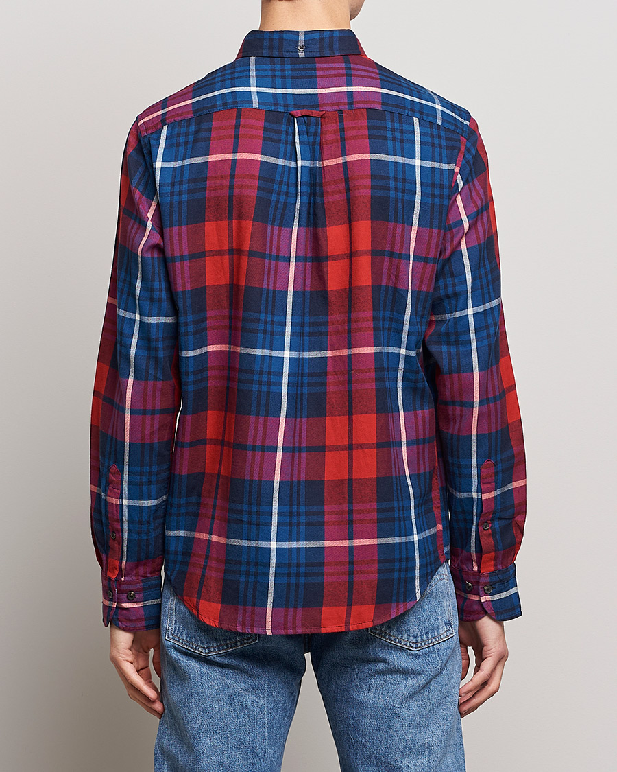 Herre | Skjorter | GANT | Regular Plaid Flannel Shirt Ruby Red