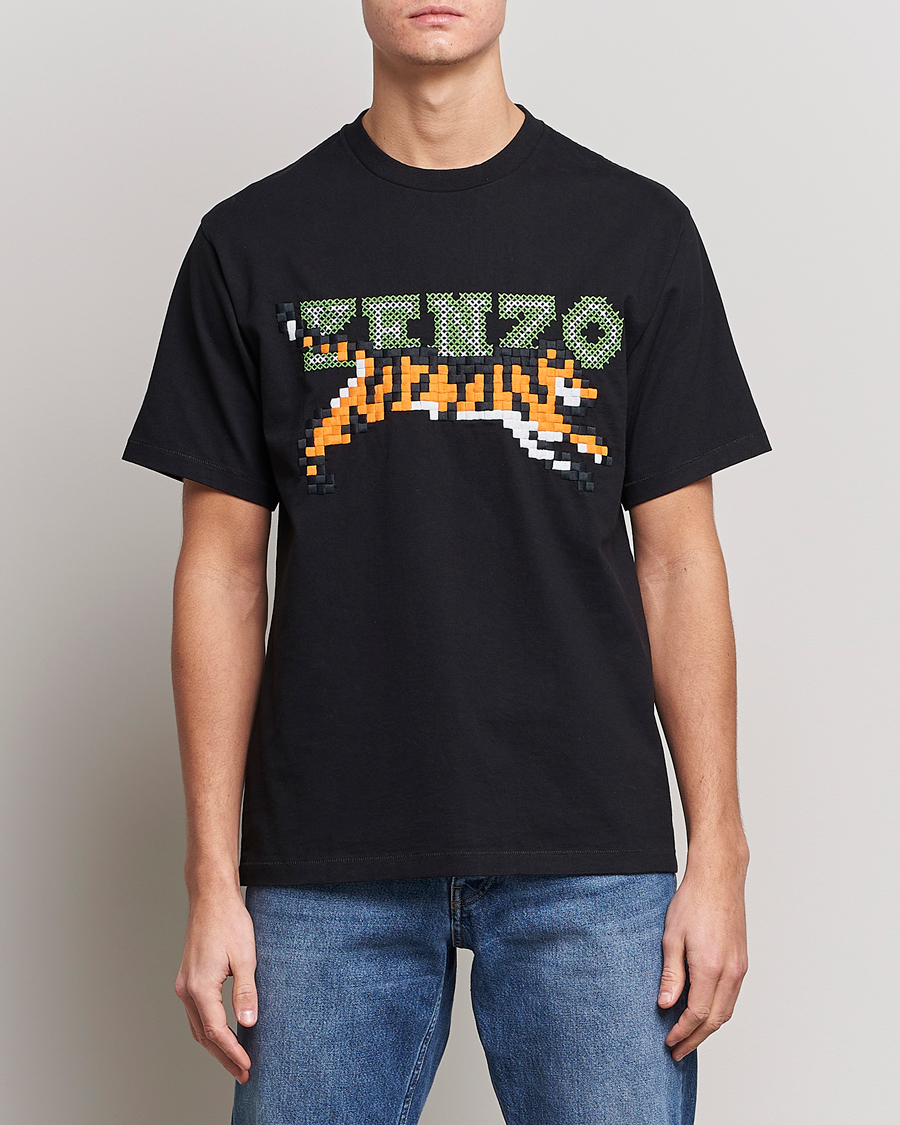 Herre | T-Shirts | KENZO | Pixel Oversize T-Shirt Black